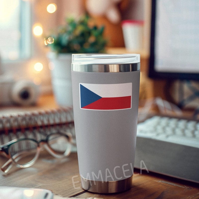 EMMACELA (3PCS) Czechia Flag stickers, Countries Flag Stickers - Waterproof Vinyl Decals For Laptops, Tumblers, Water Bottles, Books, Scrapbooks, Size 3 x 1.5 Inch - Image 5